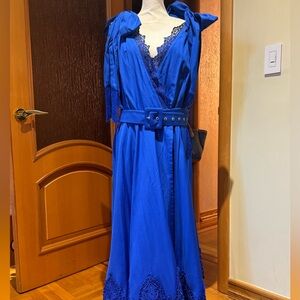 Samantha Sung wrap lace embroidered dress Sz 20 XXL.